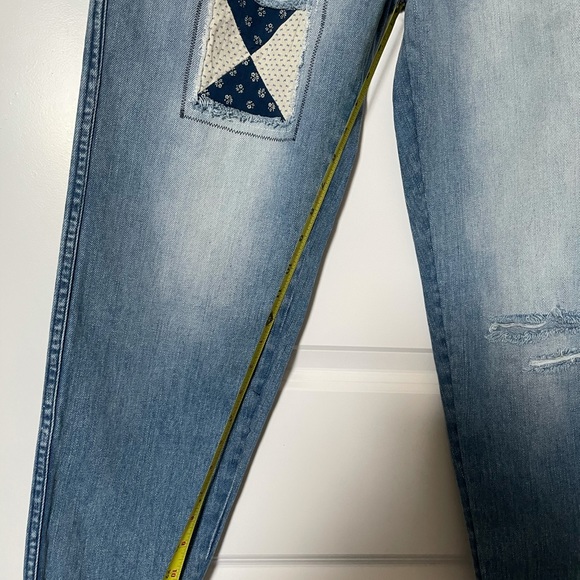 NWT  Free People Boho Patchwork Jeans High Waisted - Picture 6 of 11